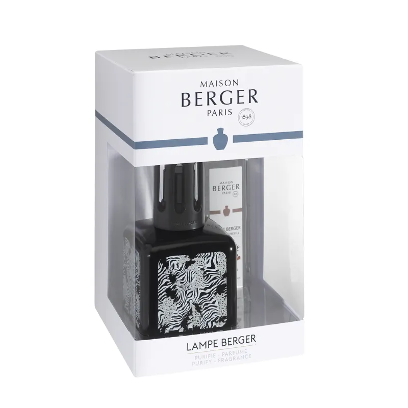 Lampe Berger Glacon Animal – lampada catalitica cubica nero satinato con decoro animalier