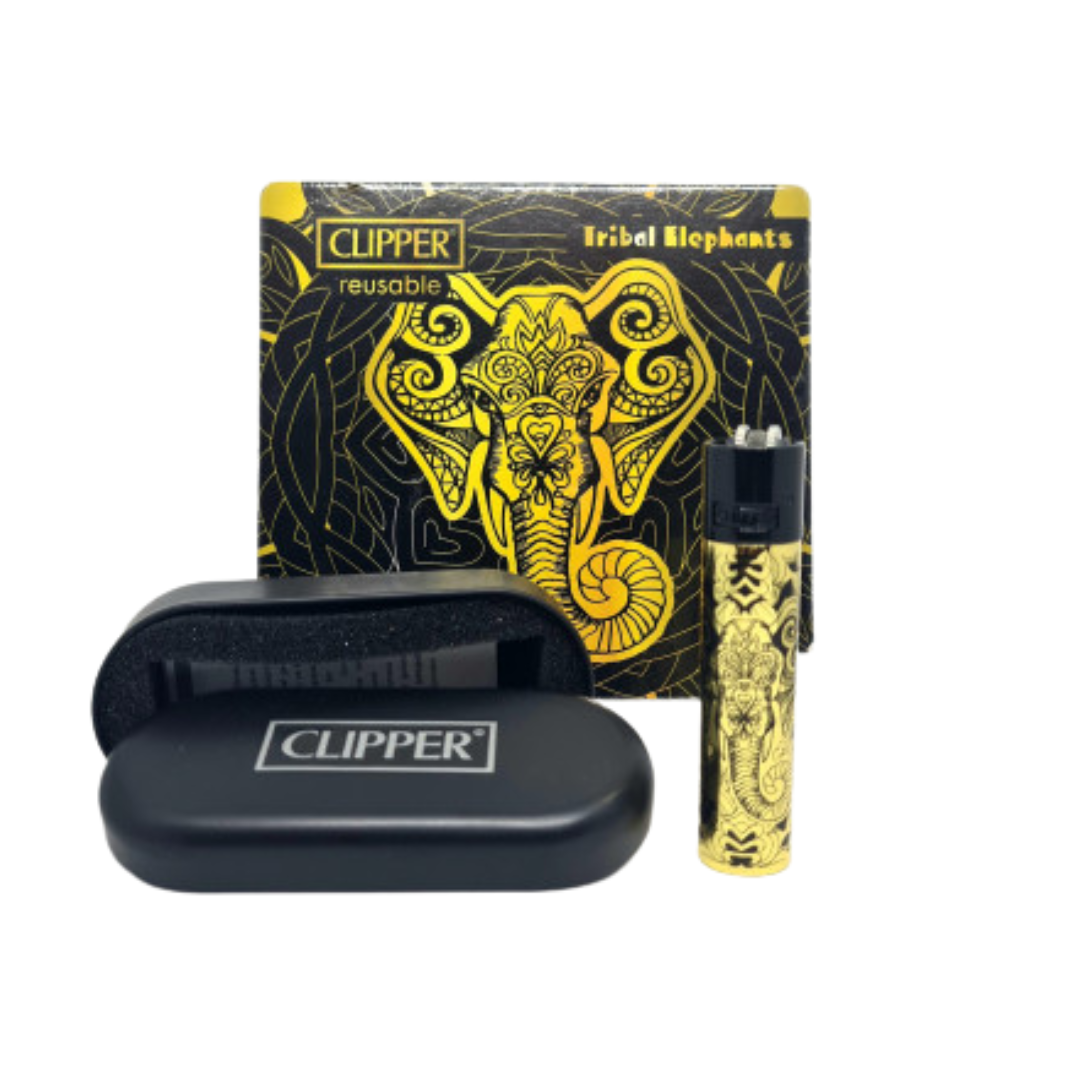 accendino clipper tribal elephant 1 con confezione regalo