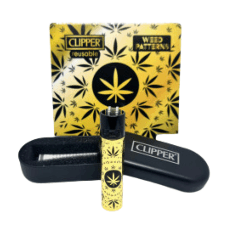 accendino clipper weed patterson 3 con confezione regalo