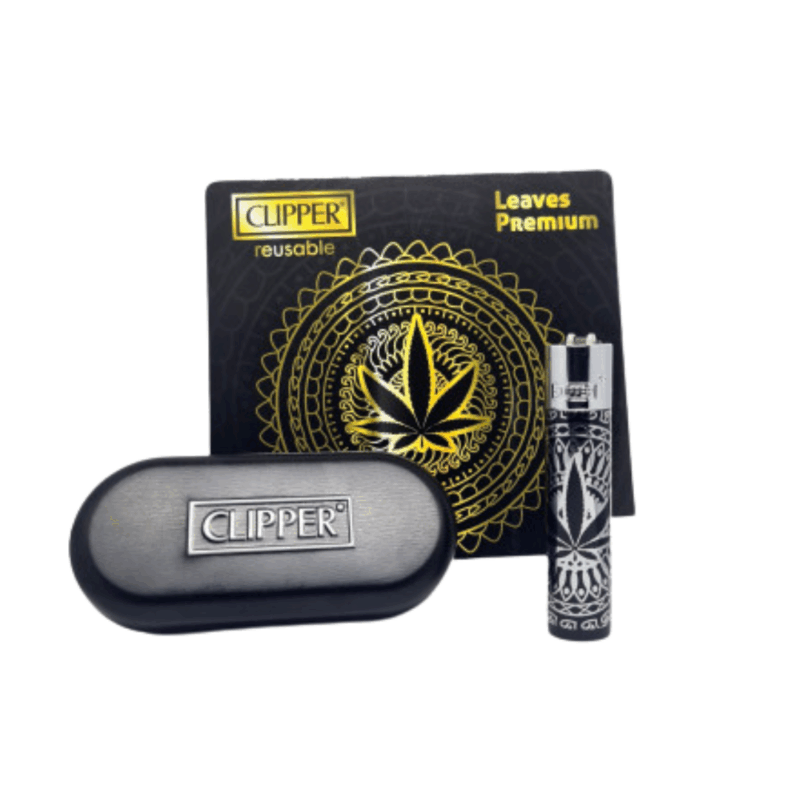 accendino clipper leaves premium 2 con confezione regalo