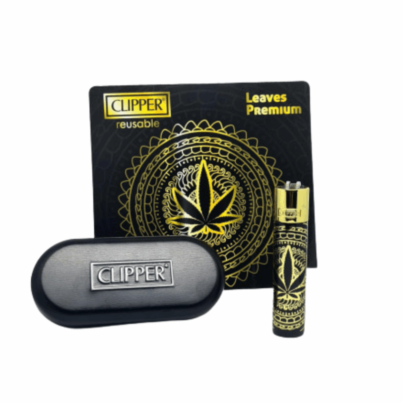 accendino clipper leaves premium 1 con confezione regalo