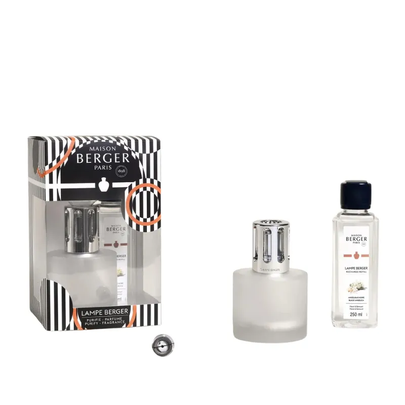 Lampe Berger Illusion Givrée bianco ghiaccio – cofanetto con ricarica Angélique Noire 250 ml