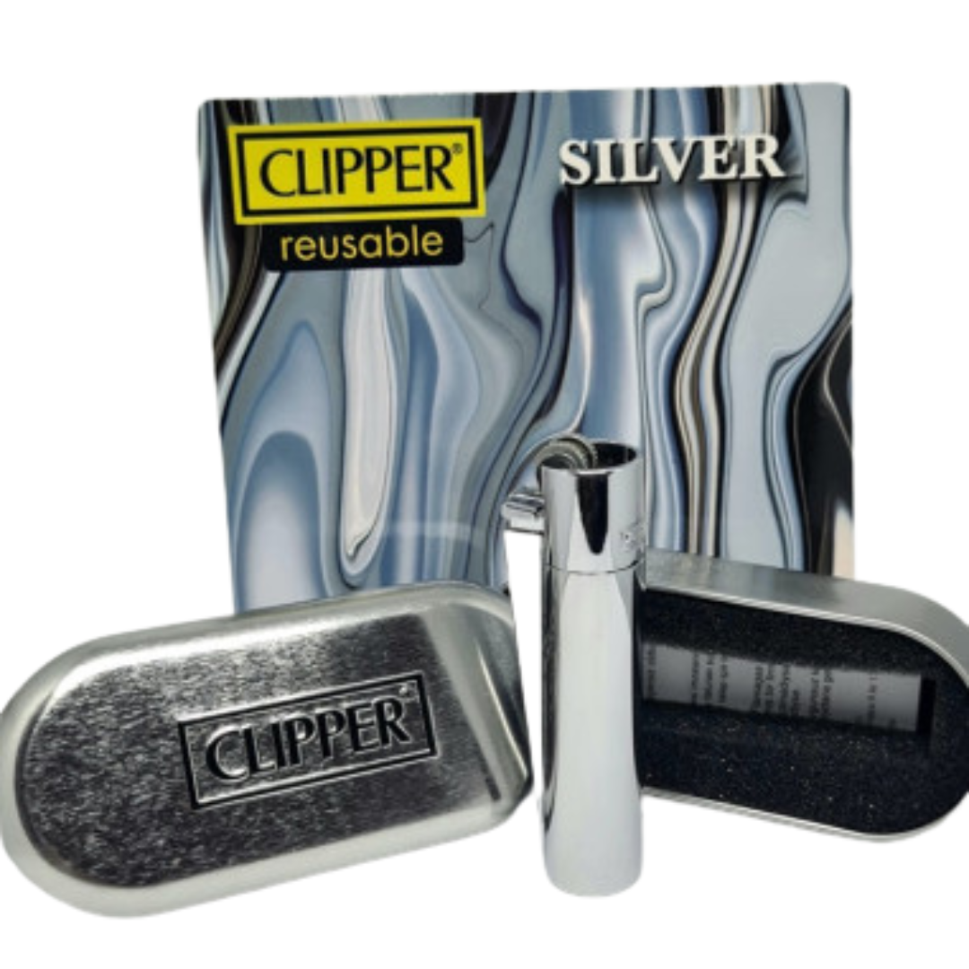 clipper metal silver cromo con confezione in metallo