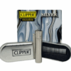 clipper metal silver satinato con confezione in metallo