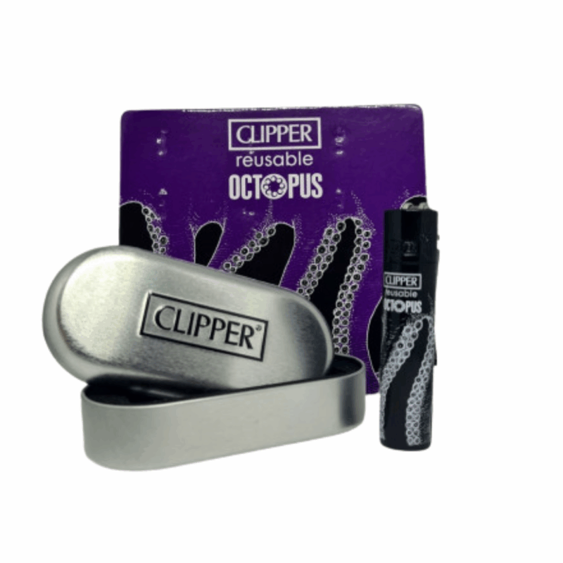 clipper metal octopus 1 con confezione in metallo