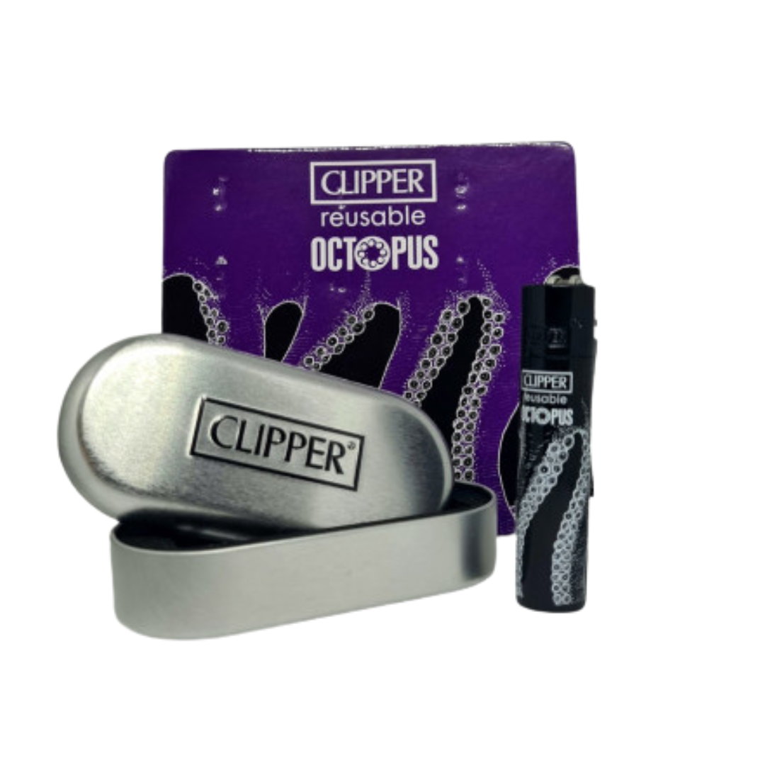 clipper metal octopus 1 con confezione in metallo