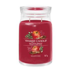 Red Apple Wreath signature candela grande