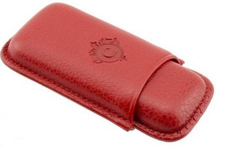 Portasigari 2 toscani in pelle martellata rossa