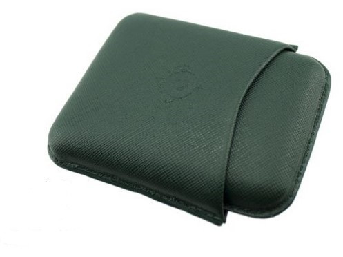 Portasigari astuccio toscanello per quattro ammezzati in pelle saffiano verde
