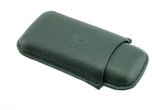 Portasigari per due sigari medi in pelle saffiano verde