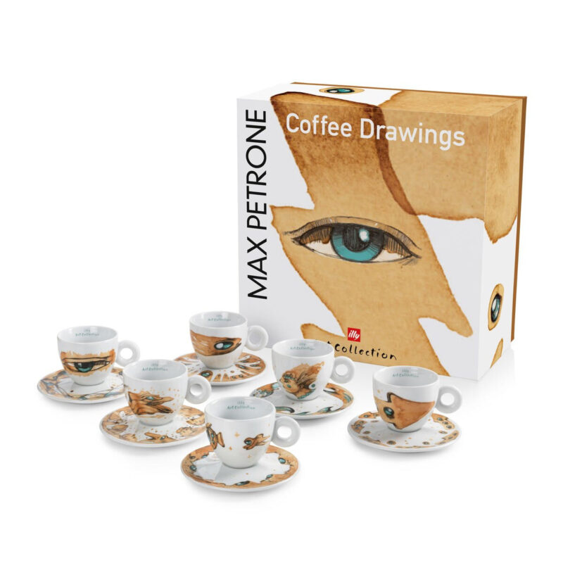 Set 6 Tazze Cappuccino Art Collection Max Petrone