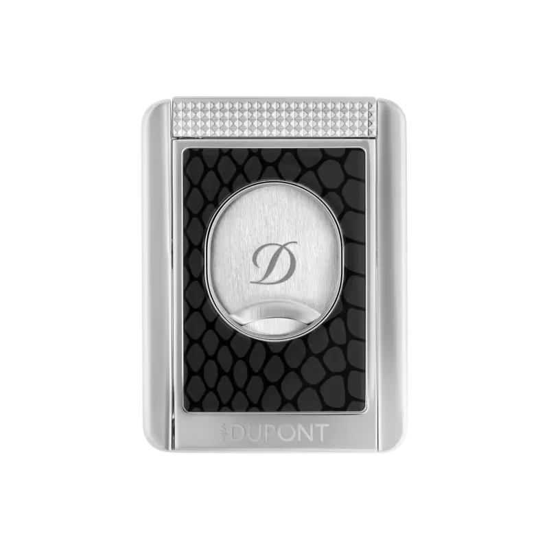S.T. Dupont –Taglia Sigaro Snake 2025 in metallo, motivo snake nero e finitura cromata.
