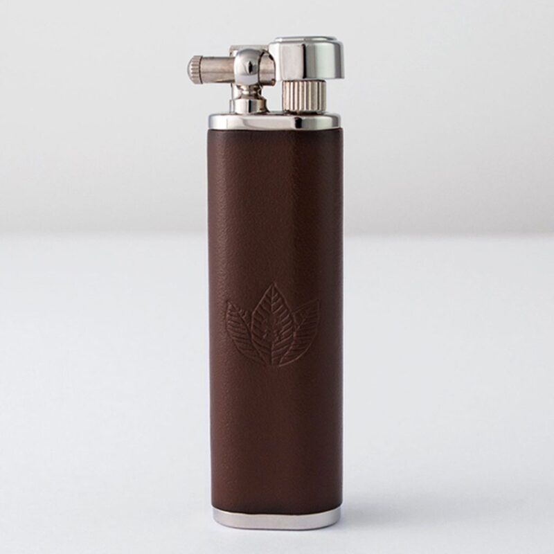 Accendino doppia fiamma Soft Slim Long Toscano in pelle