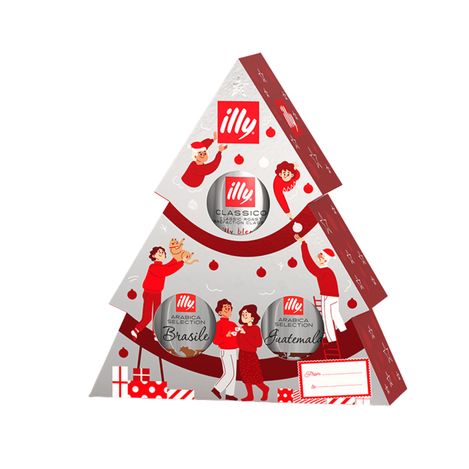 confezione regalo albero con 3 barattoli di caffè