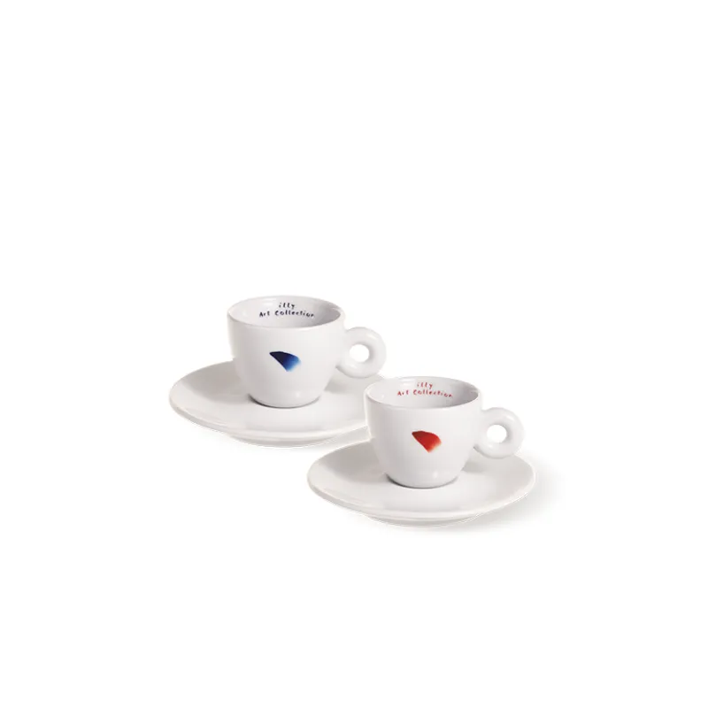 Tazzine espresso illy Lee Ufan – porcellana decorata con gesto pittorico minimalista