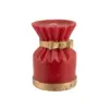 Candela decorativa rossa Point La Ligne con fiocco dorato