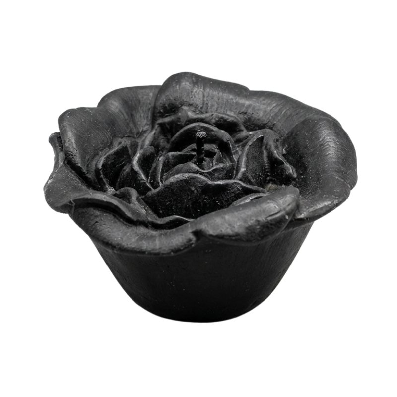 Candela decorativa rosa nera Point À La Ligne con rotture laterali