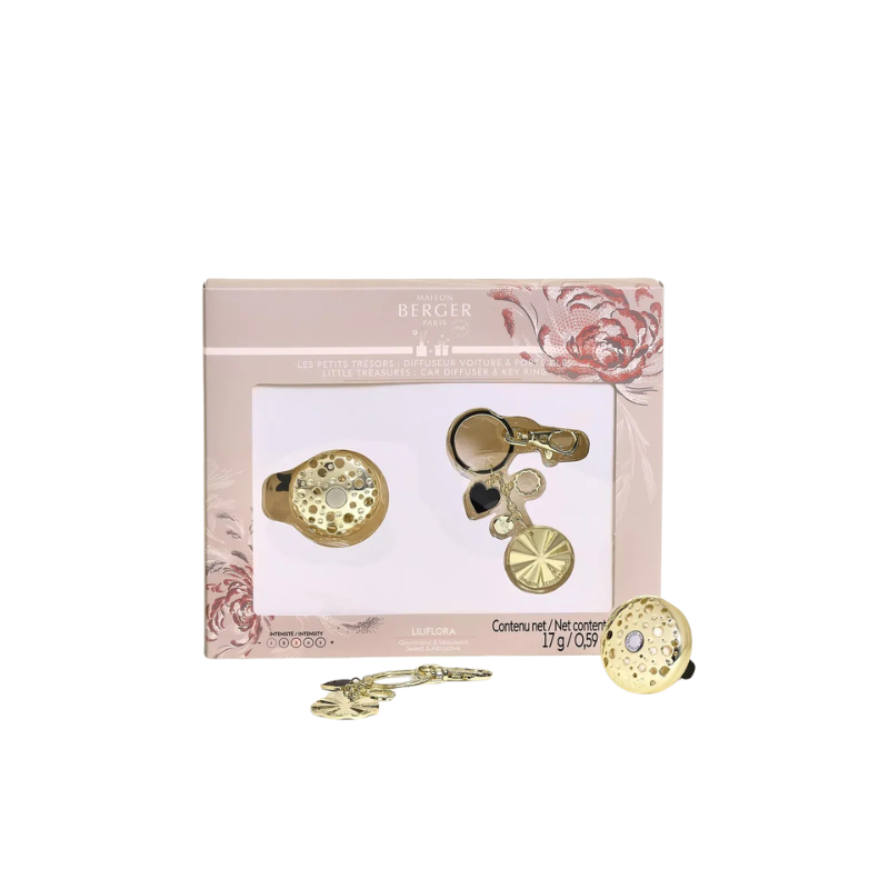 maison-berger-set-regalo-ophelia-oro-liliflora-diffusore-auto-portachiavi