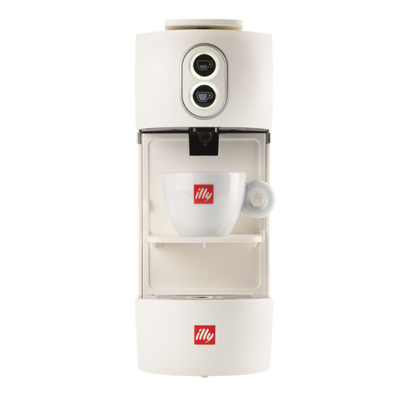 Macchina caffè Illy a cialde E.S.E. bianca verificata vista frontale