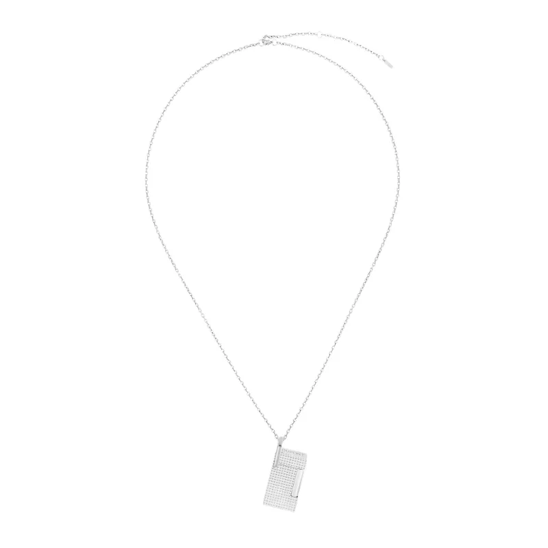 S.T. Dupont Collana Accendino Testa di Diamante Argento